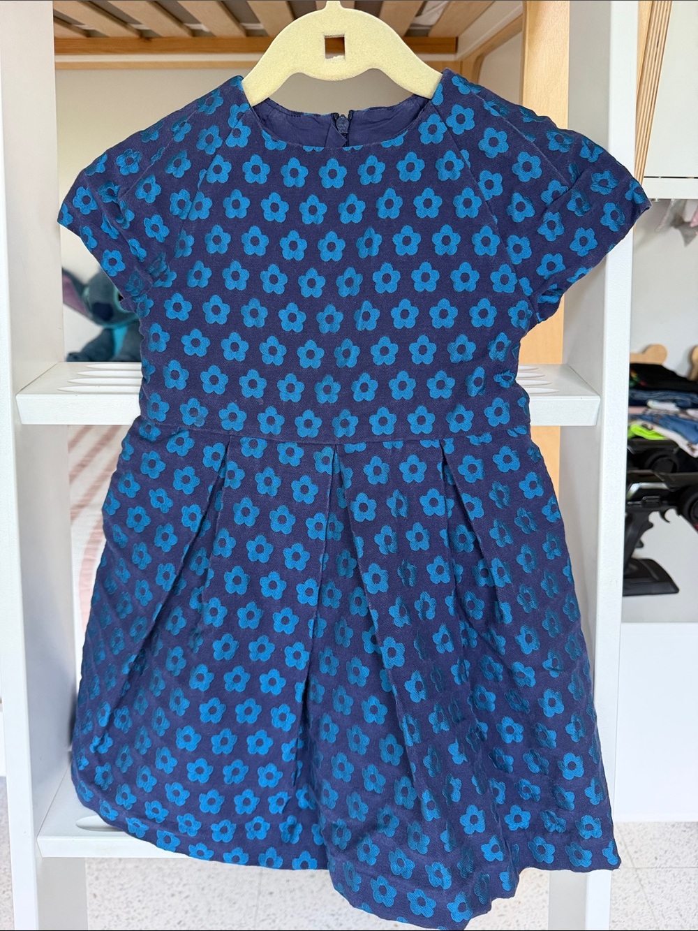 Jacadi Navy and Bright Blue Floral Party Dress